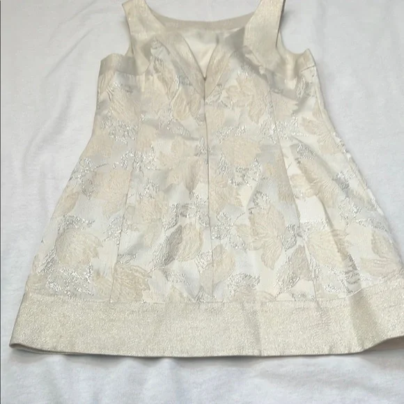 Bebe Cream Sheath Mini Dress with Scoop Neck and Silver Sparkly Embellishments - Picture 5 of 9